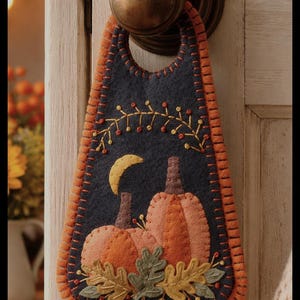 Conjunto Otoño en Nueva Inglaterra ~ Pancarta de otoño y colgador de pomo de puerta PATRÓN DIGITAL