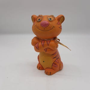 Vintage Kitsch Ceramic Tiger Bank: Paul Marshall, Rhinestone Belly Button