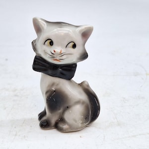 Vintage Anthropomorphic Ceramic Kitty Cat Figurine - Japan