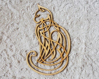knotwork kitty window hanging