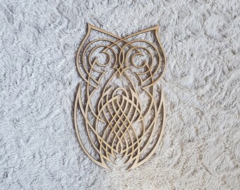 knotwork owl window hanging