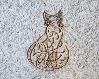 knotwork fox window hanging