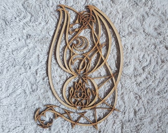 knotwork dragon window hanging