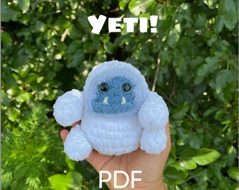 Yana the yeti Pdf pattern, crochet, yeti, snow monster.