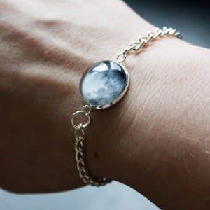 Custom Moon Phase Bracelet Personalised Moon Bracelet, Tiny Moon Bracelet, Personalized Bracelet, Custom Jewelry, Anniversary Gift image 1