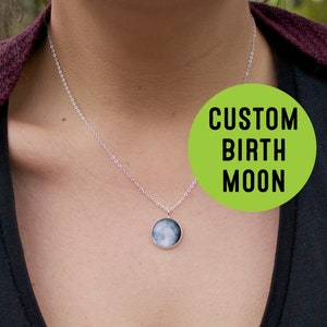 Custom Moon Phase Necklace, Custom Birth moon, Personalised Moon Necklace, Personalized Necklace, Custom Jewelry, Anniversary Gift image 7