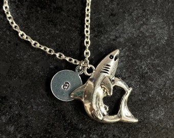 Personalised Shark Necklace - Custom Shark Pendant - Personalised Jaws Necklace - Shark Week Charm - Great White Necklace Pendant