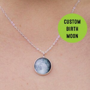 Custom Moon Phase Necklace, Custom Birth moon, Personalised Moon Necklace, Personalized Necklace, Custom Jewelry, Anniversary Gift image 6