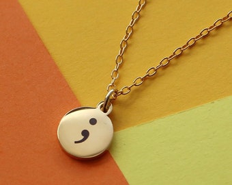 Semi-colon necklace, Semicolon Jewelry, Anxiety Necklace, mental health gifts, mental health jewellery, mental health necklace, Your story