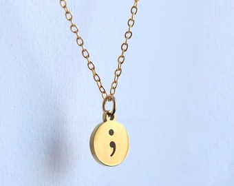 Semi colon necklace, Semicolon Jewelry, Anxiety Necklace, mental health gifts, mental health jewellery, mental health necklace, Your story