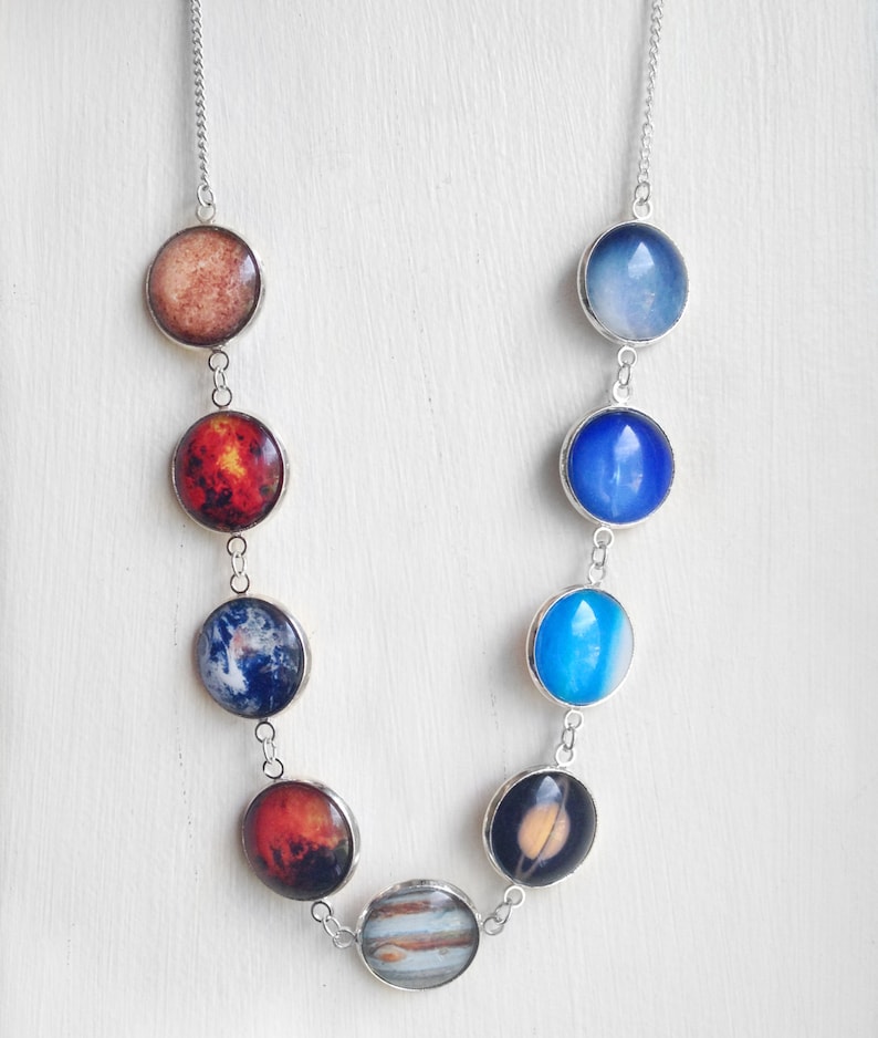 Solar System Necklace, Planets Necklace, Space Pendant, Celestial Necklace, Astronomy Necklace gift for her, Geek Gifts, Science Necklace image 5