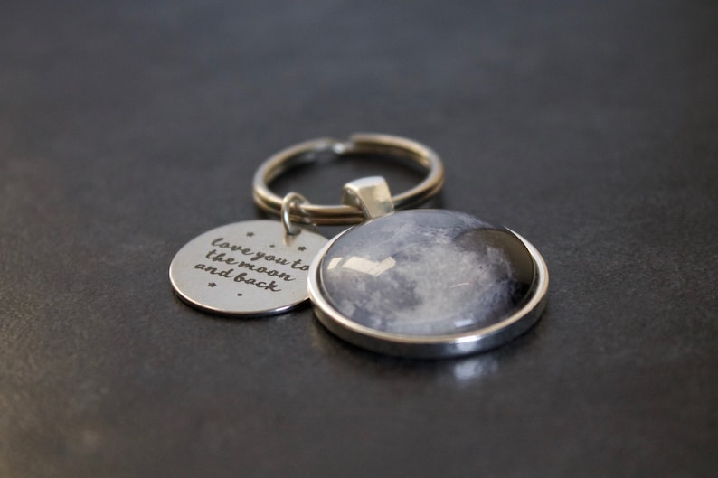 Custom To The Moon And Back Keychain I Love You To The Moon And Back Keyring Moon Phase Necklace Custom Personalised Moon