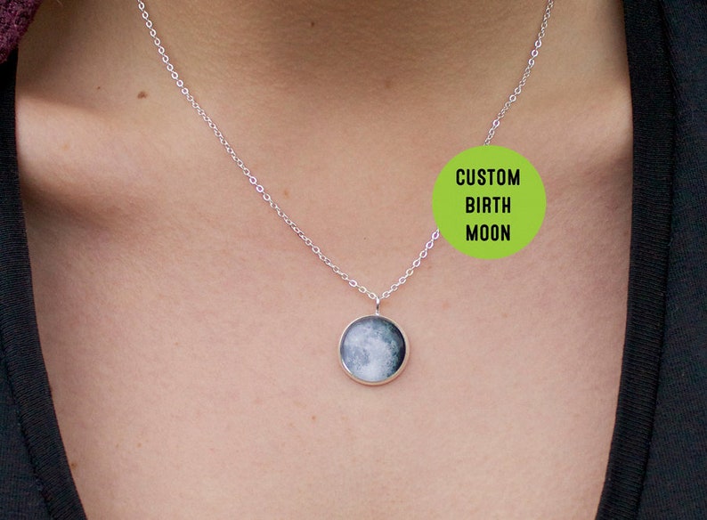 Custom Moon Phase Necklace, Custom Birth moon, Personalised Moon Necklace, Personalized Necklace, Custom Jewelry, Anniversary Gift image 6