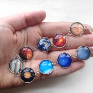 Solar System Necklace, Planets Necklace, Space Pendant, Celestial Necklace, Astronomy Necklace gift for her, Geek Gifts, Science Necklace image 4