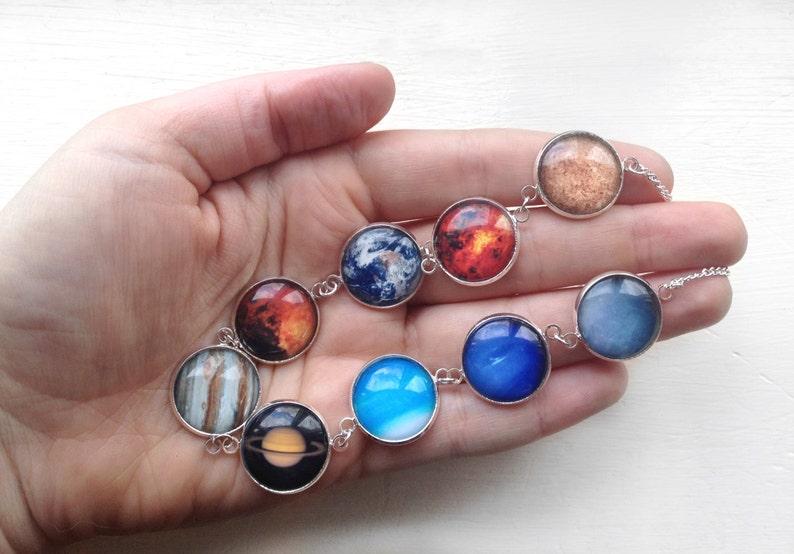 Solar System Necklace, Planets Necklace, Space Pendant, Celestial Necklace, Astronomy Necklace gift for her, Geek Gifts, Science Necklace image 4