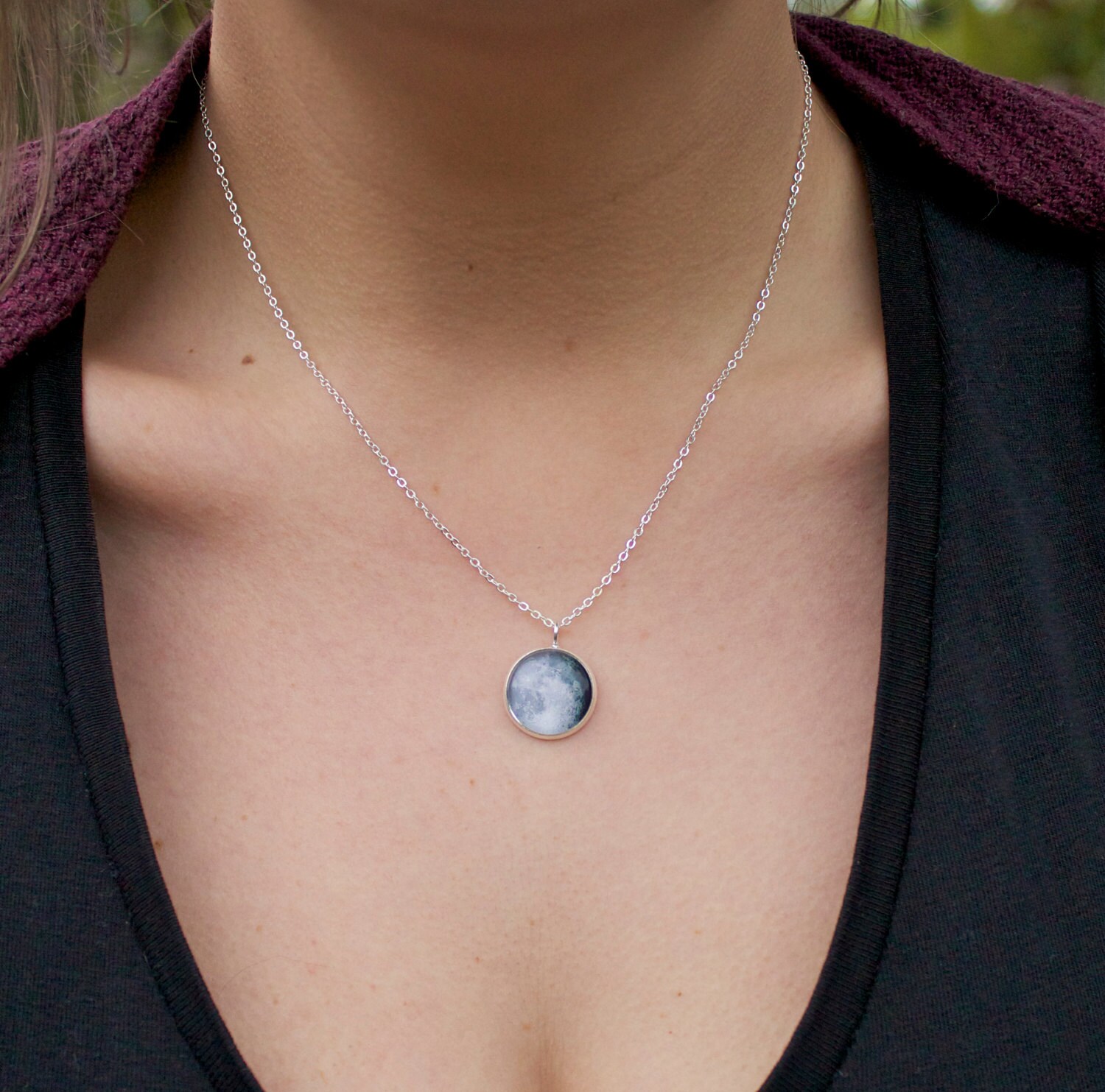 Custom Moon Phase Necklace Custom Birth Moon Phase Anniversary