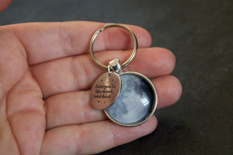 Custom To The Moon And Back Keychain I Love You To The Moon And Back Keyring Moon Phase Necklace Custom Personalised Moon