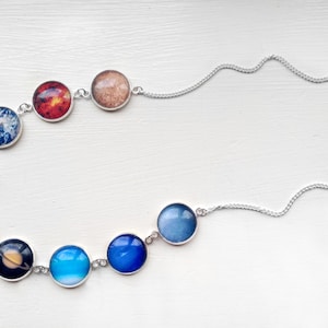 Solar System Necklace, Planets Necklace, Space Pendant, Celestial Necklace, Astronomy Necklace gift for her, Geek Gifts, Science Necklace image 3