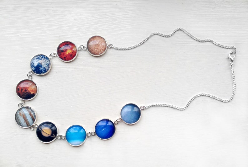 Solar System Necklace, Planets Necklace, Space Pendant, Celestial Necklace, Astronomy Necklace gift for her, Geek Gifts, Science Necklace image 3