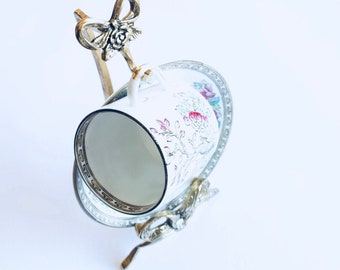 Espositore per tazze da tè in ottone vintage e portapiatti, espositore per tazze da tè, supporto per tazze da tè, espositore per tazze da tè - Italia