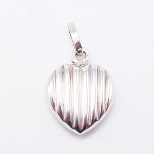 Vintage Sterling Silver Heart Pendant, heart shapped pendant