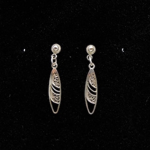 Vintage Sterling Silber filigrane Ohrringe, portugiesische Vintage filigrane Ohrringe