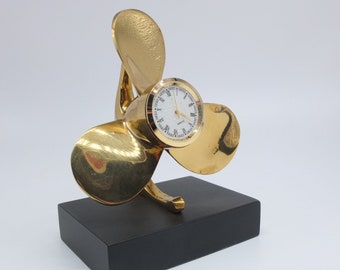Vintage Brass Clock, Vintage Nautical Clock, Helm Clock, office table Clock