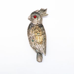Vintage Bird Parrot ashtray , Cottage Ashtray, brass Ashtray, Vintage Ashtray,  Cottage Feel, parrot lovers, metal ashtray