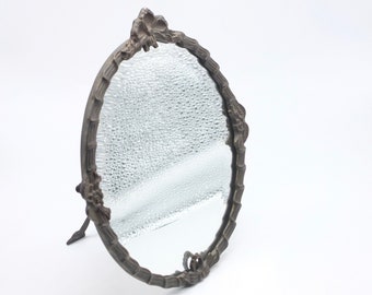 Vintage Brass Tabletop Mirror