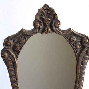 Vintage Brass Table Mirror, Bedroom or Entrance Mirror, Vintage tabletop mirror,  brass mirror, vintage mirror, dressing room mirror