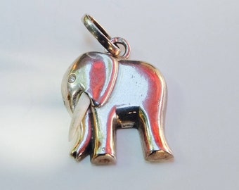 Vintage Sterling Silver Elephant pendant, silver elephant pendant