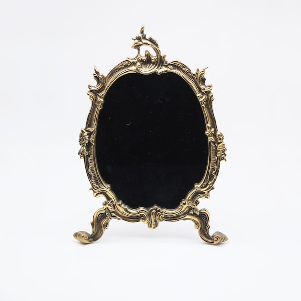 Vintage Brass Table Mirror Etsy