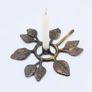 Vintage Brass Candleholder, Brass chamberstick, Candlestick - thin candles, candle holder