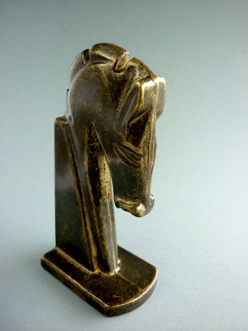 Vintage Brass Equestrian Bookend Horse Metal Bookend Etsy