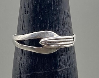 Vintage Sterling Silver Ring, Handmade ring 8 1/2 US size