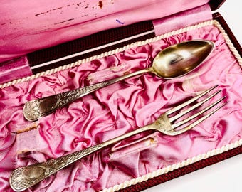 Vintage Sterling Silver Cutlery Set, Dessert size