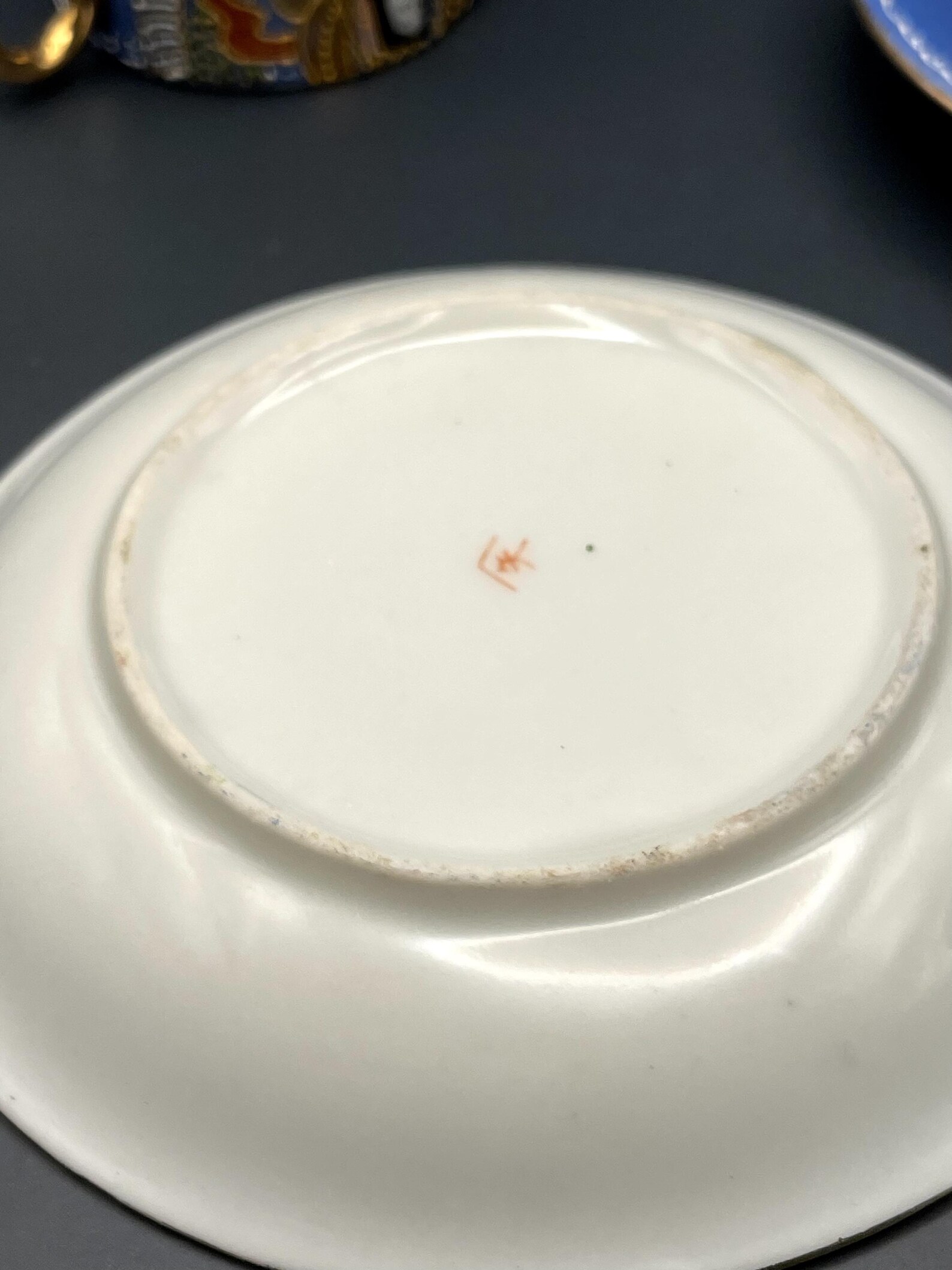 Conjunto de 3 xícaras de café vintage com pires, em porcelana fina ...