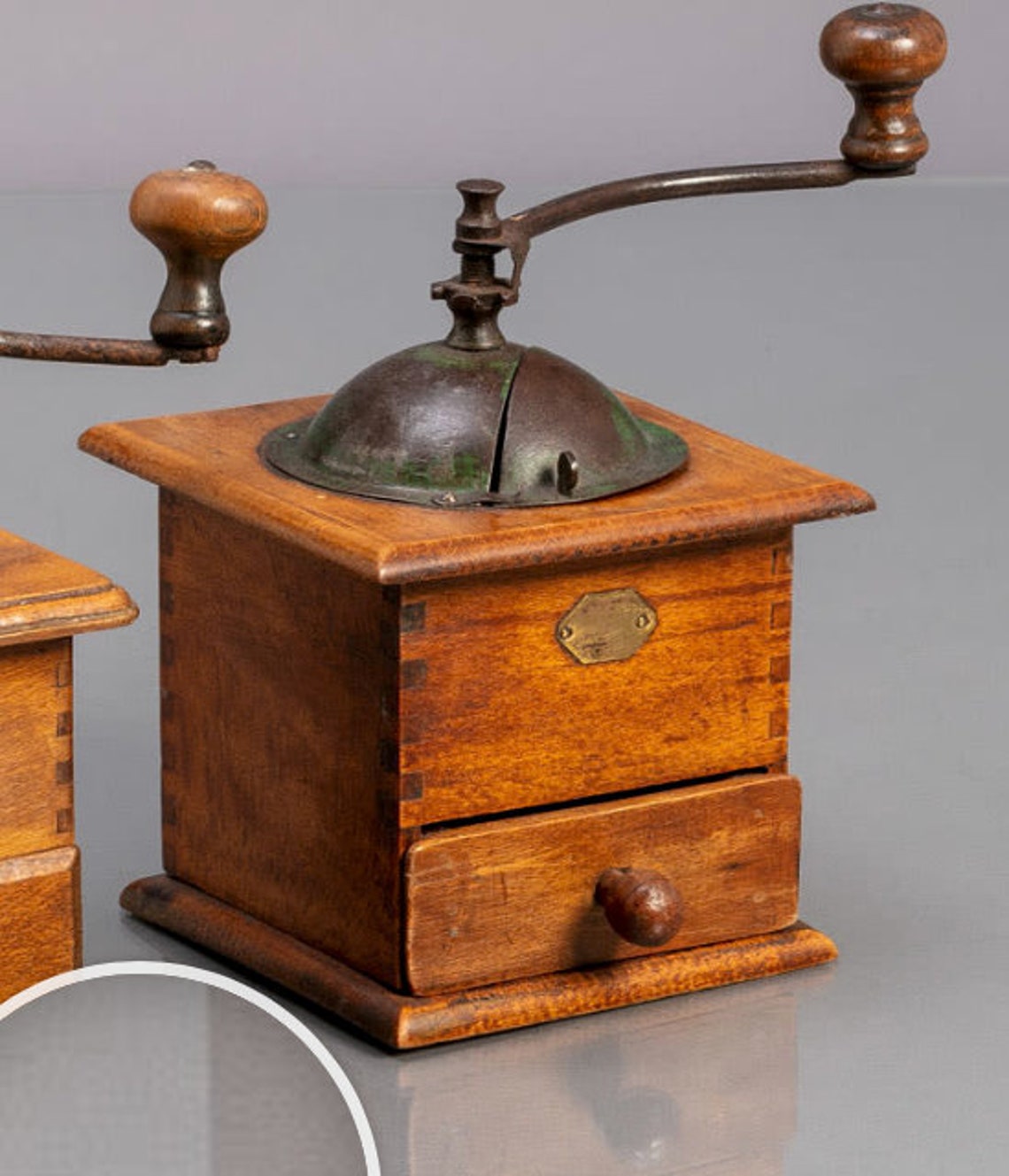 1 Vintage Wooden Coffee Mill French Coffee Mill Etsy