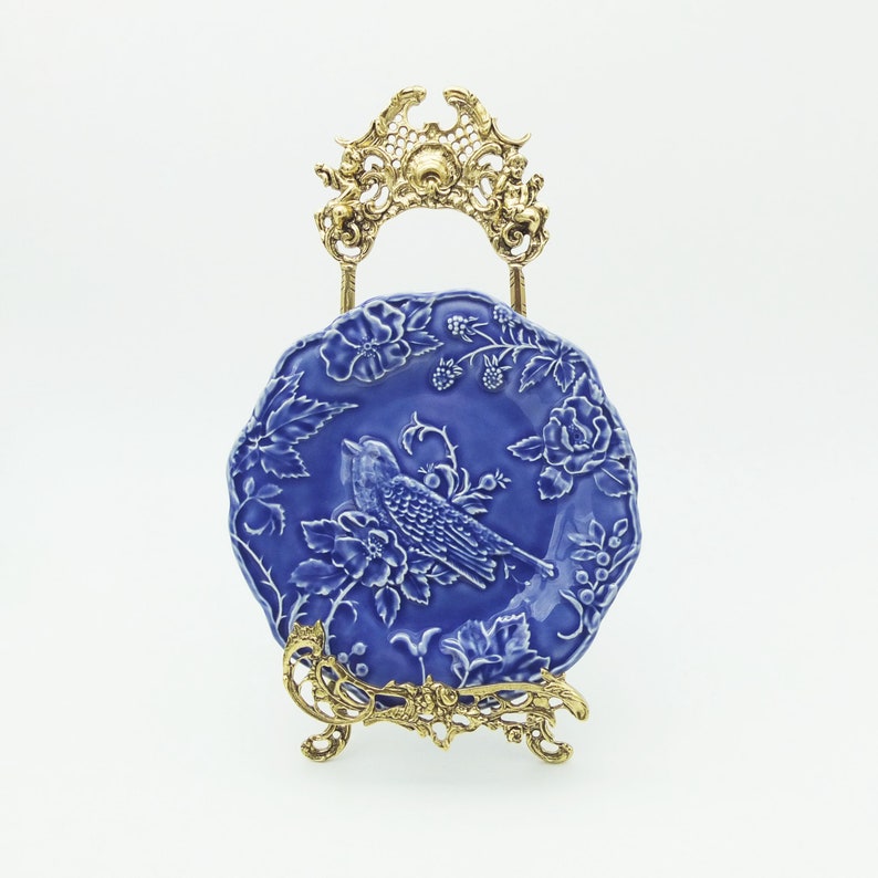 Vintage Plate Brass Stand Plate Holder /// Dish Stand /// Etsy