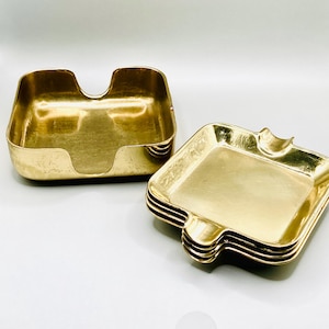 UNIQUE Set of Vintage Brass Ashtrays
