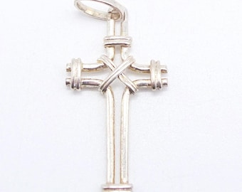 Vintage Sterling Silver Jesus Crucifix Pendant, Religious Jewelry