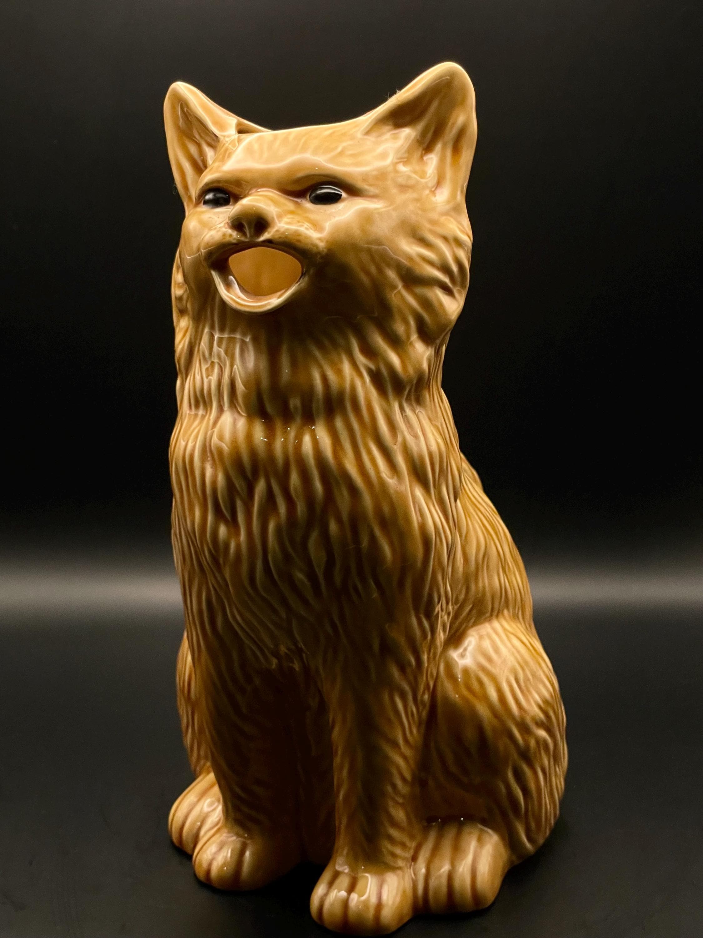 ねこ出品 ヴィンテージ猫の水差し、猫ピッチャー、ボルダロ ピニェイロ