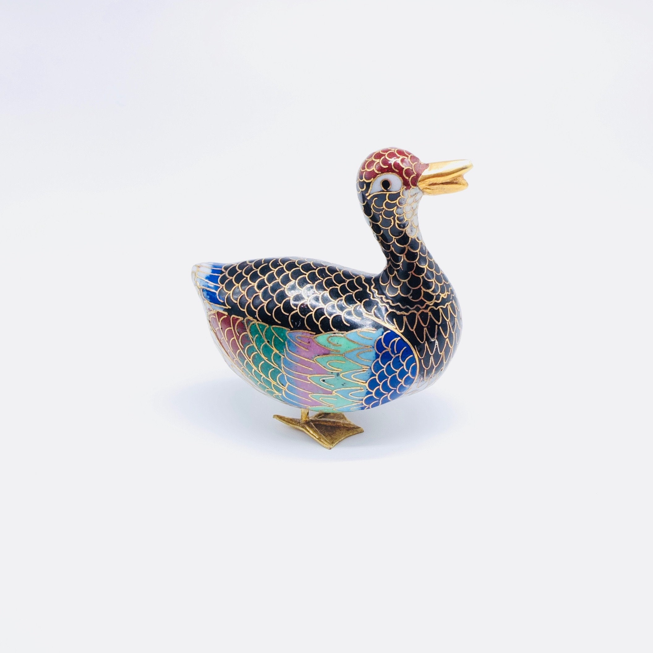 ヴィンテージ七宝鳥、鳥の置物 - Etsy 日本