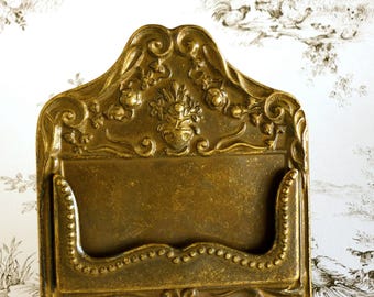 Business Victorian Style Brass Card Holder, vintage card holder, bussiness supply, Metal Card Holder