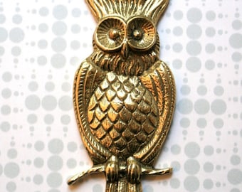 Vintage Brass Owl Bottle Opener