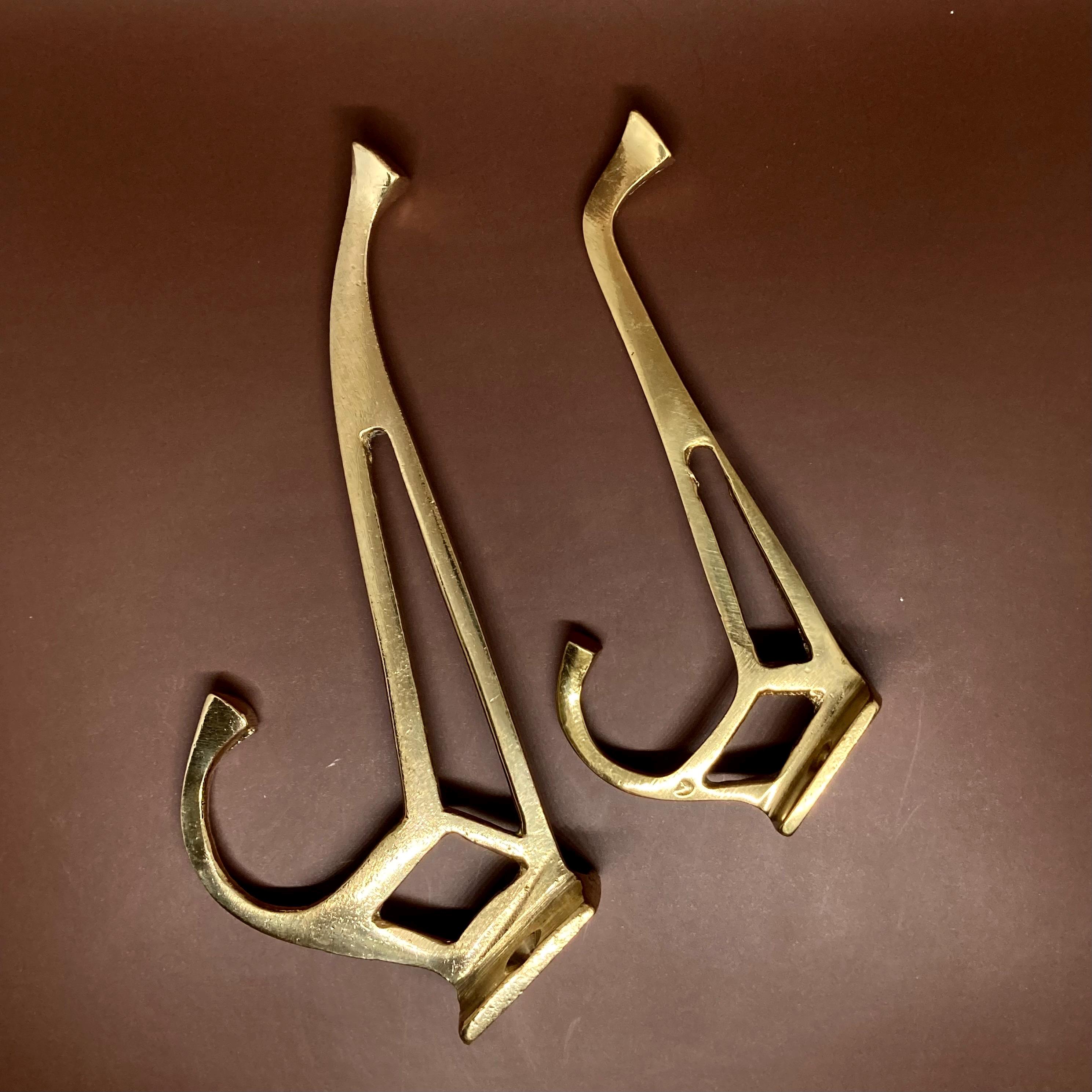 2 porte-manteaux vintage en laiton, porte-manteau en métal, porte-serviettes, porte-manteau de chambre à coucher, porte-manteau d'entrée - le dernier