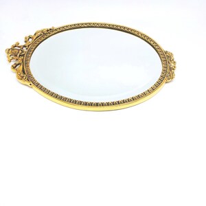Vintage Brass Wall Mirror, Wall Mirror, Bedroom Mirror, Metal Mirror, Metal Wall Mirror, Oval Mirror, Entrance Mirror image 4