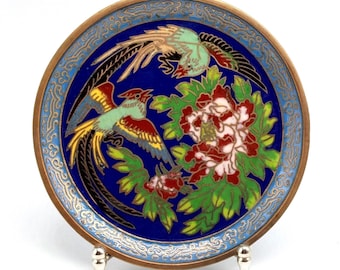 Vintage Cloisonné Teller, chinesische Cloisonné Teller, Bildende Kunst, Ringschale