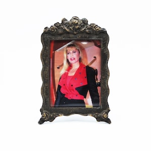 Vintage Floral Brass Photo Frame, vintage metal frame, metal photo frame