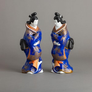 Vintage Japanische Porzellanpuppen, Geisha Blumenvasen